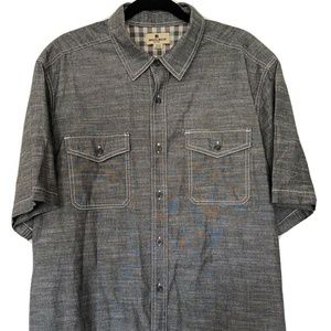Woolrich XXL Black Chambray Collared Shirt
